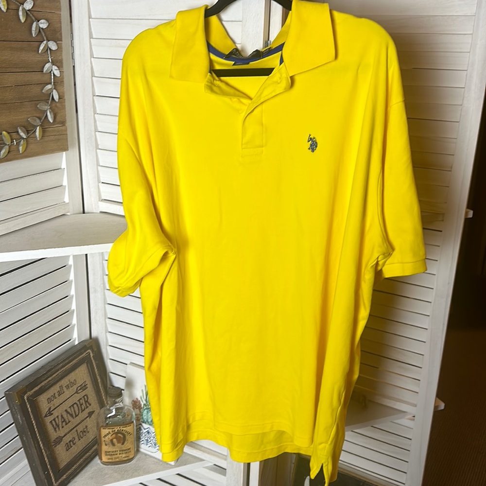 U.S. Polo Assn. Luxury Feel Polo Yellow Blue Logo